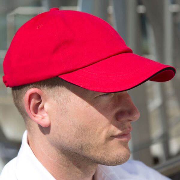 Result Low Profile Heavy Brushed Cotton Cap with Sandwich Peak Thumbnail